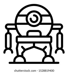One eye robot icon. Outline one eye robot vector icon for web design isolated on white background