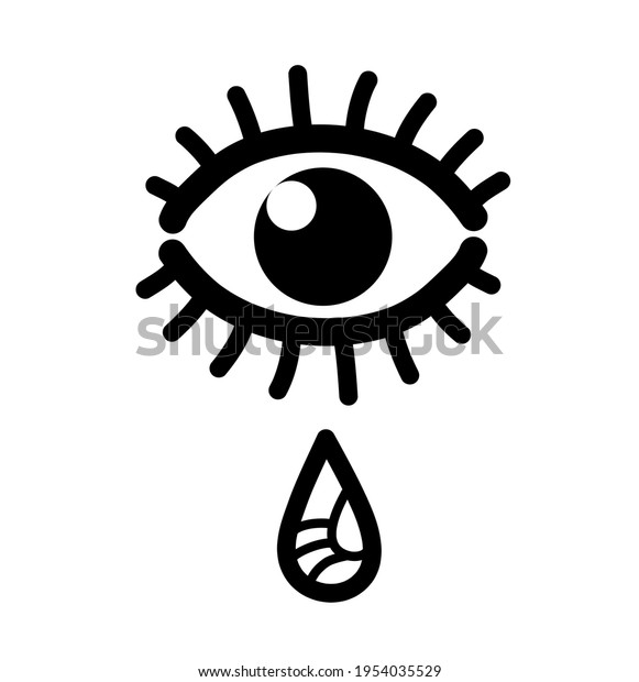 One Eye Teardrop Doodle Vector Illustration Stock Vector (Royalty Free ...