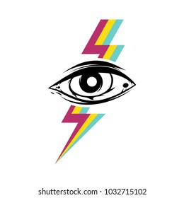 one eye theme sign template vector