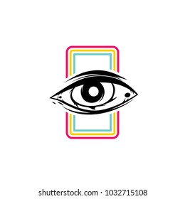 one eye theme sign template vector