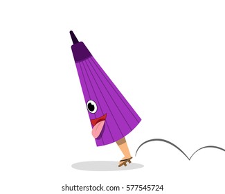 One eye Umbrella ghost in Japanese style, vector