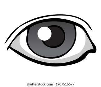 one eye vector illustration,
isolated on white background.Top view