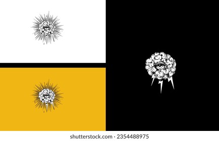 one eye vector illustration outline design