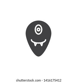 One eyed alien vector icon. filled flat sign for mobile concept and web design. Cute humanoid head glyph icon. Symbol, logo illustration. Vector graphics