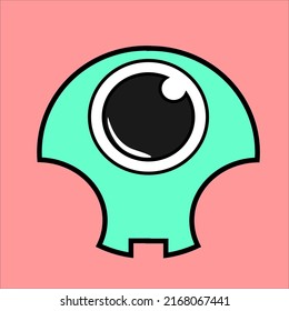 one eyed alien vector monster, this design is suitable for symbols, logos, icons, memes, vectors etc