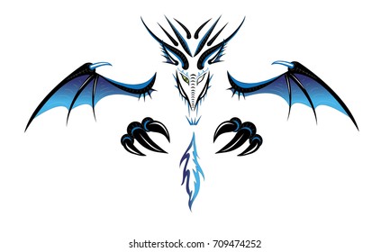 One eyed blue dragon