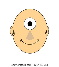 One eyed face cyclops, isolated
