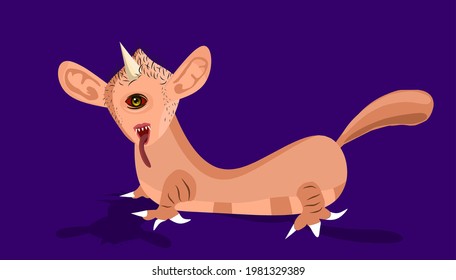 One - eyed, horned dog monster