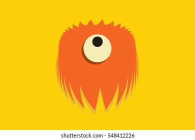 one eyed monster cartoon vector