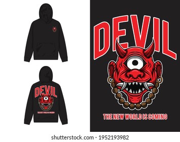 one eyed red devil tshirt design