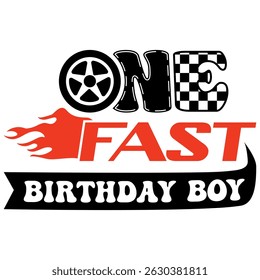 One Fast Birthday Boy Race Car Themed Design