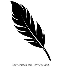 one Feather silhouette vector illustration