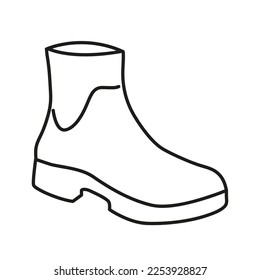 One female shoe simple flat black and white vector illustration isolated on white background. Icon silhouette of shoe, boot, shoe for shoe stores.