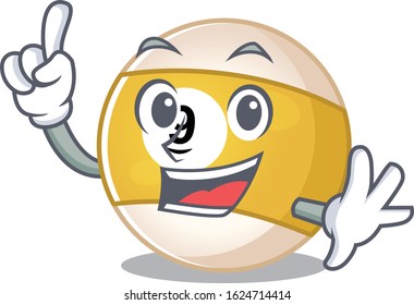 One Finger billiard ball in mascot cartoon character style