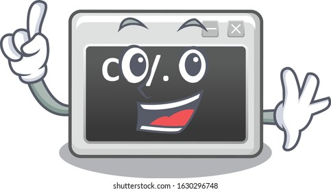 One Finger command window in mascot cartoon character style