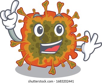 One Finger duvinacovirus in mascot cartoon character style
