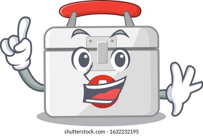One Finger first aid kit in mascot cartoon character style