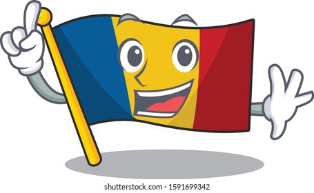 One Finger flag chad Scroll in mascot cartoon character style