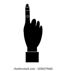 one finger up hand gesture icon image 