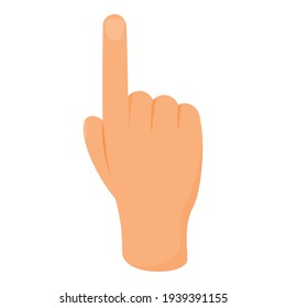 One finger hand gesture icon. Cartoon of One finger hand gesture vector icon for web design isolated on white background