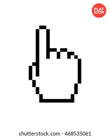 One finger Icon Flat Style Isolated Vector Illustration