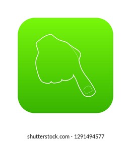 One finger icon green vector isolated on white background