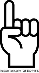 one finger icon. Thin linear style design isolated on white background