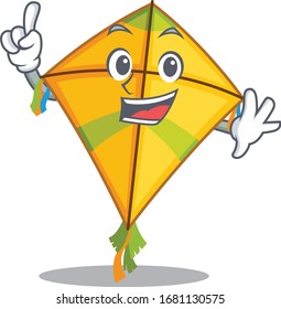 One Finger kite in mascot cartoon character style