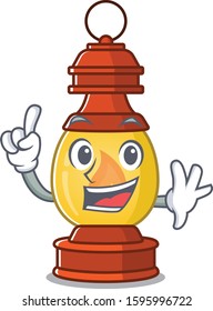 One Finger lantern Scroll in mascot cartoon character style