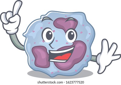 One Finger leukocyte cell in mascot cartoon character style