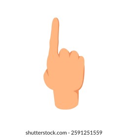 One finger up or number count concept design vector illustration, Hand back view