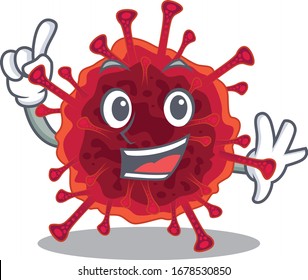 One Finger pedacovirus in mascot cartoon character style