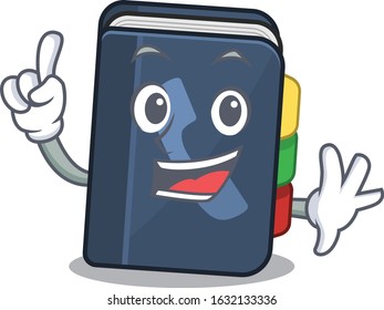 One Finger phone book in mascot cartoon character style