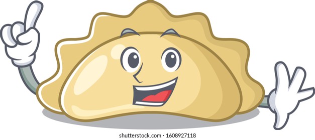 One Finger pierogi in mascot cartoon character style