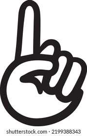 one finger raise line icon for Muslim and Ramadan theme concept. Vector illustration