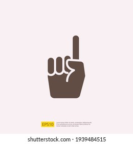 One Finger Raise Silhouette Glyph Solid Icon For Muslim And Ramadan Theme Concept. Vector Illustration