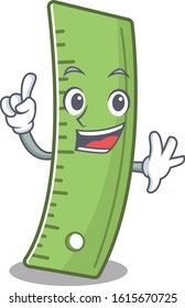 One Finger ruler in mascot cartoon character style