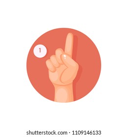 one finger shows a vector