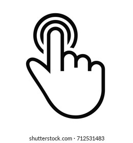 one finger tap gesture of outlined hand symbol. button icon. hand click vector. finger pointer icon. cursor. tap icon. mouse hand cursor vector 