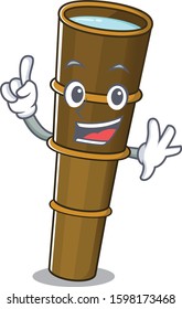 One Finger telescope Scroll in mascot cartoon character style