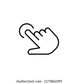 gesto de mano táctil con un dedo icono de trazo editable, icono de trazo inteligente