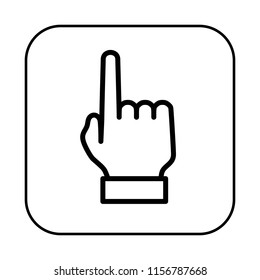 One Finger Up. Pointing finger Icon. Number one victory concept. Editable stroke. Simple flat line icons.