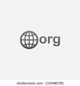 one of first domains for non-profit organization, globe and org. On grid background