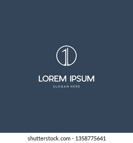 One First Number Creative Business Logo Design
