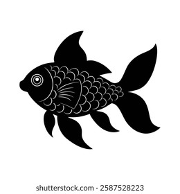 One fish silhouette vector illustration