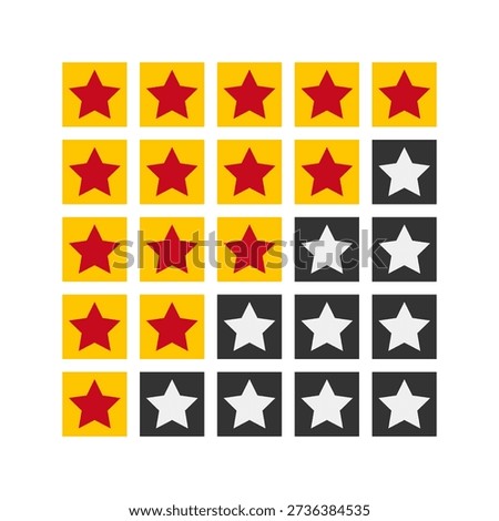 one to five stars rating icons set, customer service design elements