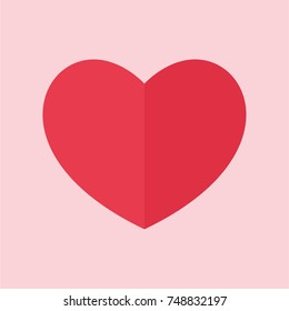 One Flat Design Red Heart