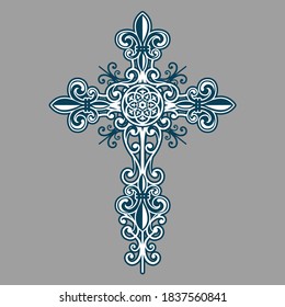 One fleur de lis cross.