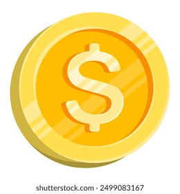 Una moneda de oro flotante, símbolo financiero sobre fondo blanco transparente con formato de archivo de Vector o EPS que se puede personalizar y escalar como se desee.