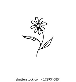 One Flower Black Lines On White Stock Vector (Royalty Free) 1729340854 ...